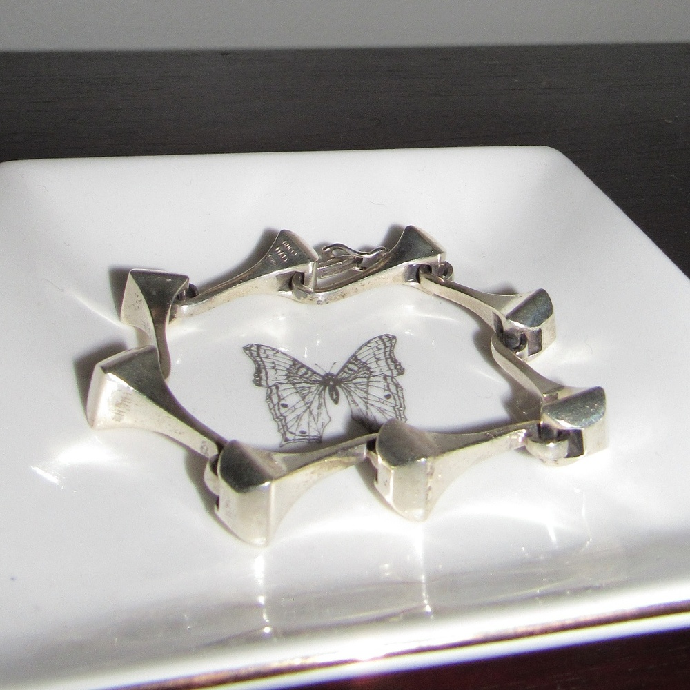 Vintage Silver Nail Gucci Bracelet